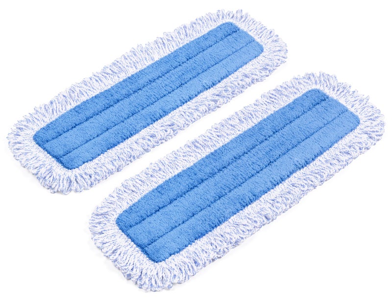 Zflow Ventures Zflow 18" Microfiber Dust Mop Pads 2-Pack - Premium Commercial Grade Washable Pads (18", Blue) - Image 1